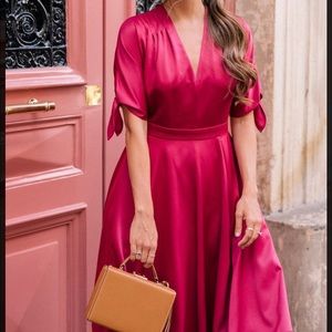 Gal Meets Glam Debbie Butter Satin Fit and Flare dress size 2